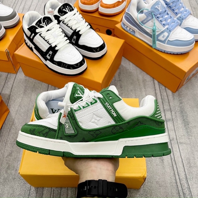 Giày Sport sneaker LV xanh lá độn đế hàng hóa mới bản thời thượng ảnh thật shop tự chụp G009