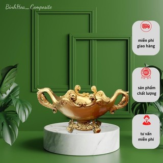 Bình hoa thuyền s5 composite mã bh113, lọ cắm hoa cao cấp, bình hoa trang trí