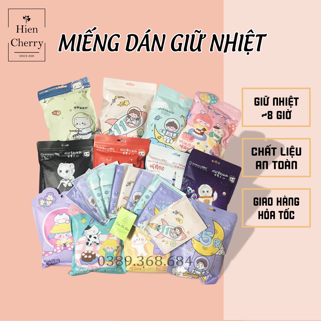 Miếng dán tăng nhiệt set 10 miếng, miếng dán giữ nhiệt giúp làm ấm cơ thể