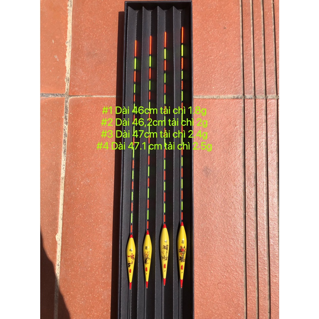 Combo Hộp 4 quả phao câu đơn câu đài dùng để câu rô, diếc, chép các loại