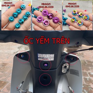 Combo 4 ốc gr5 titan gắn yếm trên wave a 100, 110