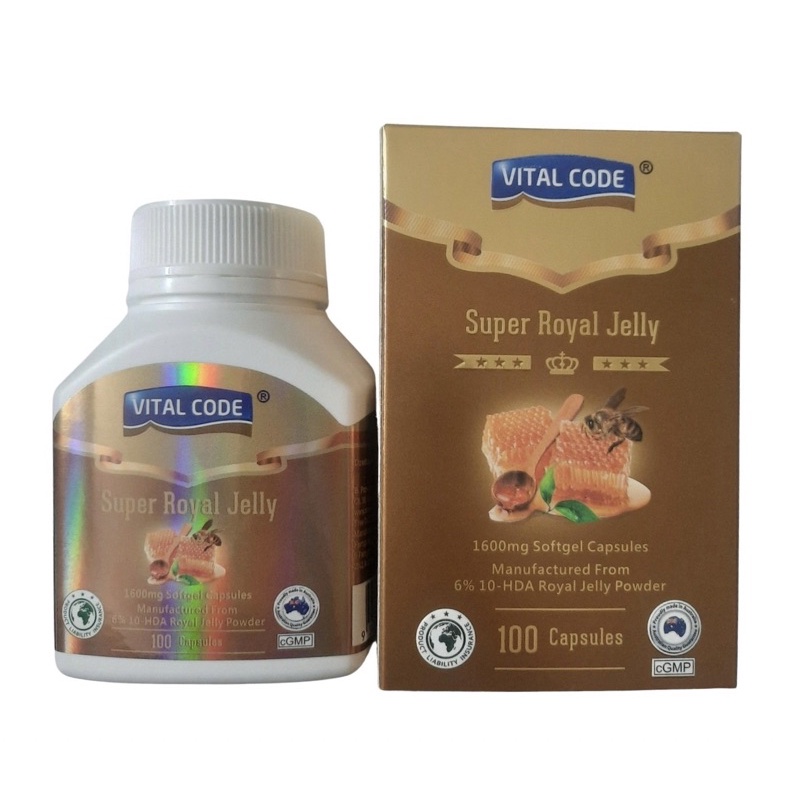 Sữa Ong Chúa VITAL CODE SUPER ROYAL JELLY - Hộp 100 Viên-giúp tăng cường khả năng miễn dịch, chống lão hóa