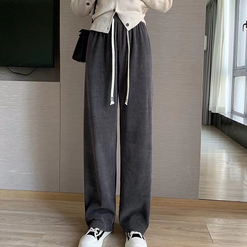 Quần dài SUXI ống rộng phối dây rút phong cách cổ điển thời trang dành cho nữ