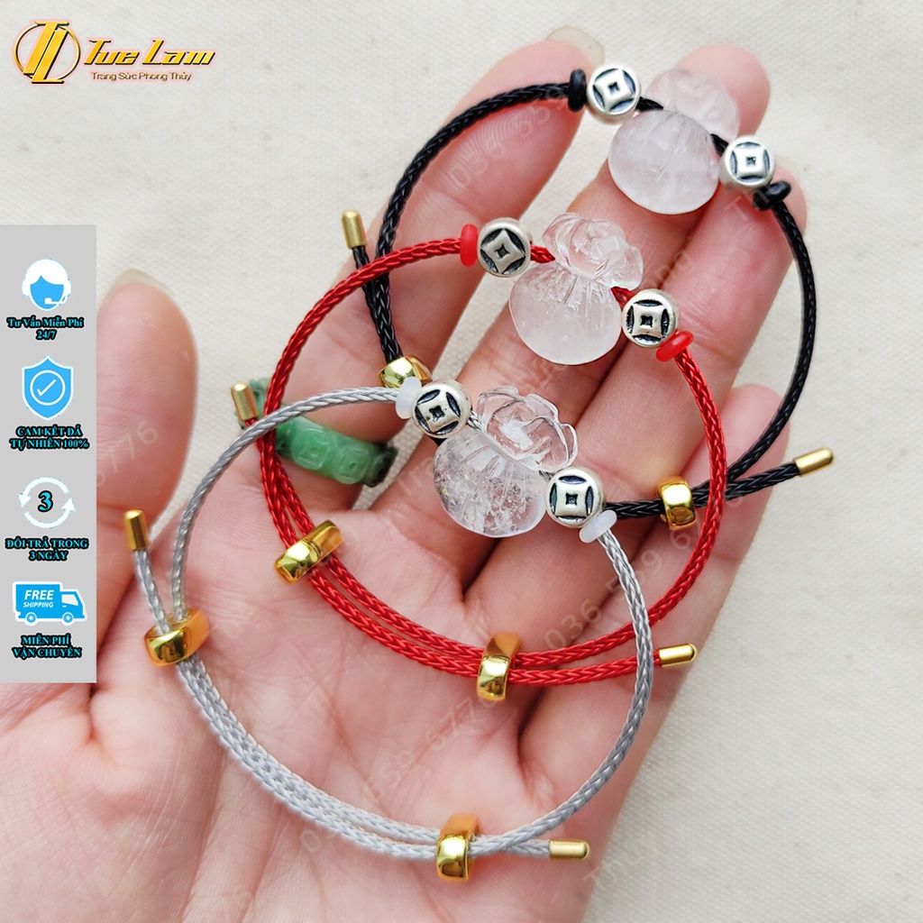 Vòng tay tài lộc charm túi tiền màu trắng hợp mệnh kim thủy lộc tài may mắn - Tuệ Lâm