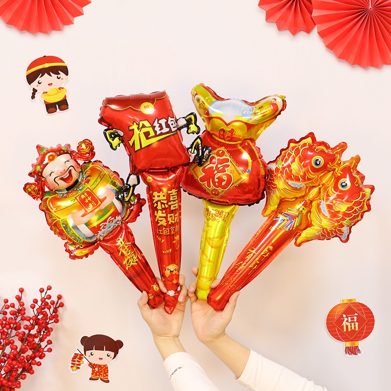 Bong Bóng Màng Nhôm Màu Đỏ Dùng Trang Trí Tiệc Năm Mới