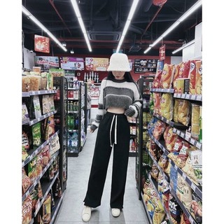 ÁO LEN SỌC CROPTOP (KÈM VIDEO HÌNH THẬT)