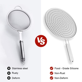Silicon Thép Không Gỉ Chống Dầu Splatter Màn Hình Lưới Có Thể Giặt Mỡ Bắn Bao Bếp Chiên Chảo Nắp Dụng Cụ Nấu Ăn