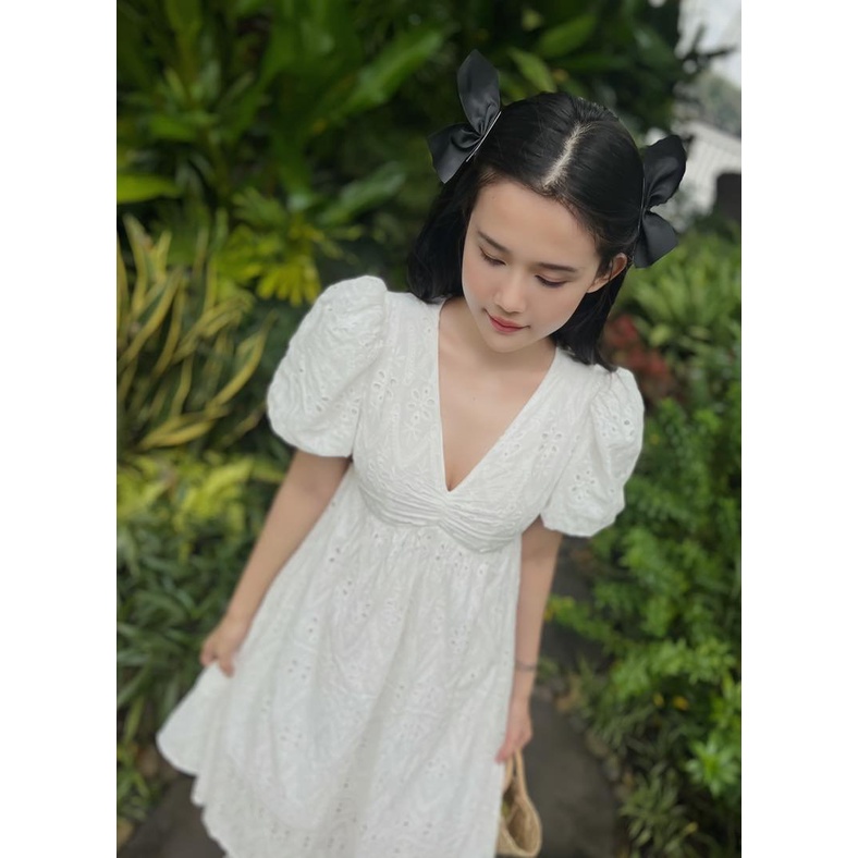 Đầm Maxi Nữ V-neck Flower Pattern, Chất Vải Kate Hoa Thoải Mái, WDD000197, SOMEHOW