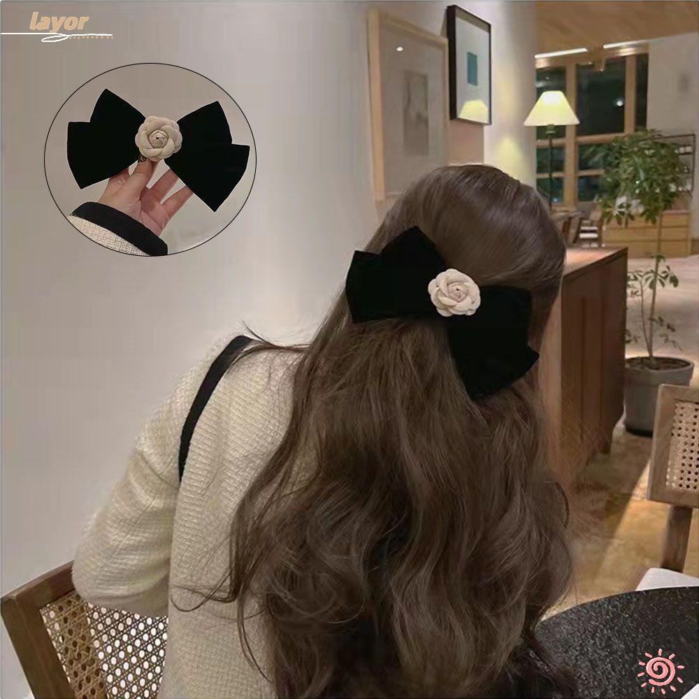 Kẹp Tóc Đính Nơ Phong Cách Retro Xinh Xắn