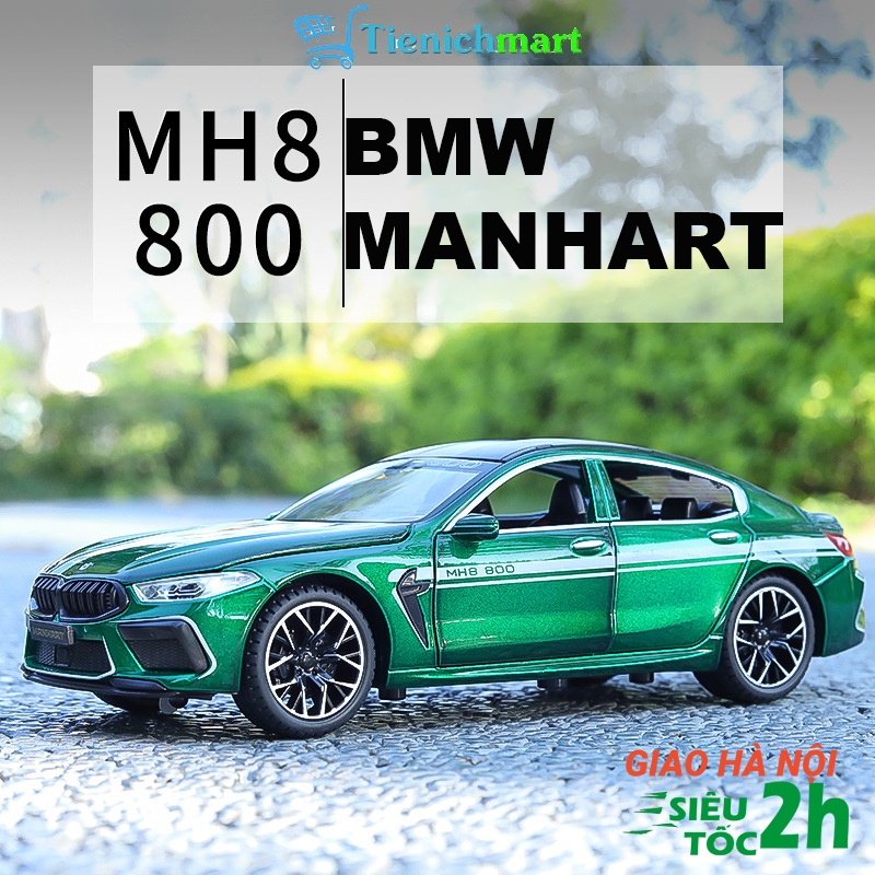 Mô hình xe ô tô siêu xe BMW MANHART MH8 800 tỷ lệ 1:24 mở full cửa có đèn âm thanh cót chạy đà