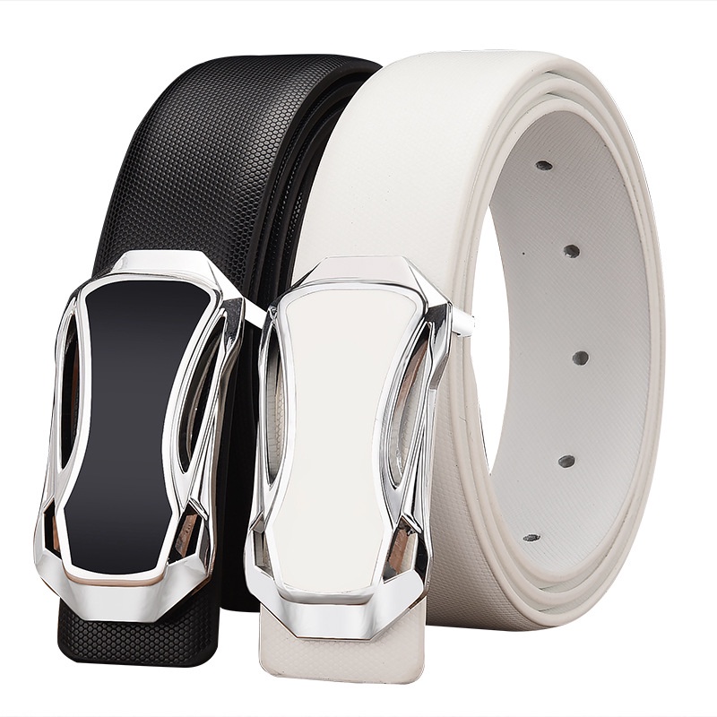 Thắt Lưng Da Thật Màu Trắng Khóa Cài Đơn Giản Phong Cách Hàn Quốc Cho Nam 10 / 12