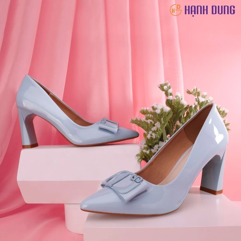 Giày Bít Cao Gót Hạnh Dung HD27185BI ( Màu Xanh Lá - Kem - Xanh Dương - Đỏ - Đen )