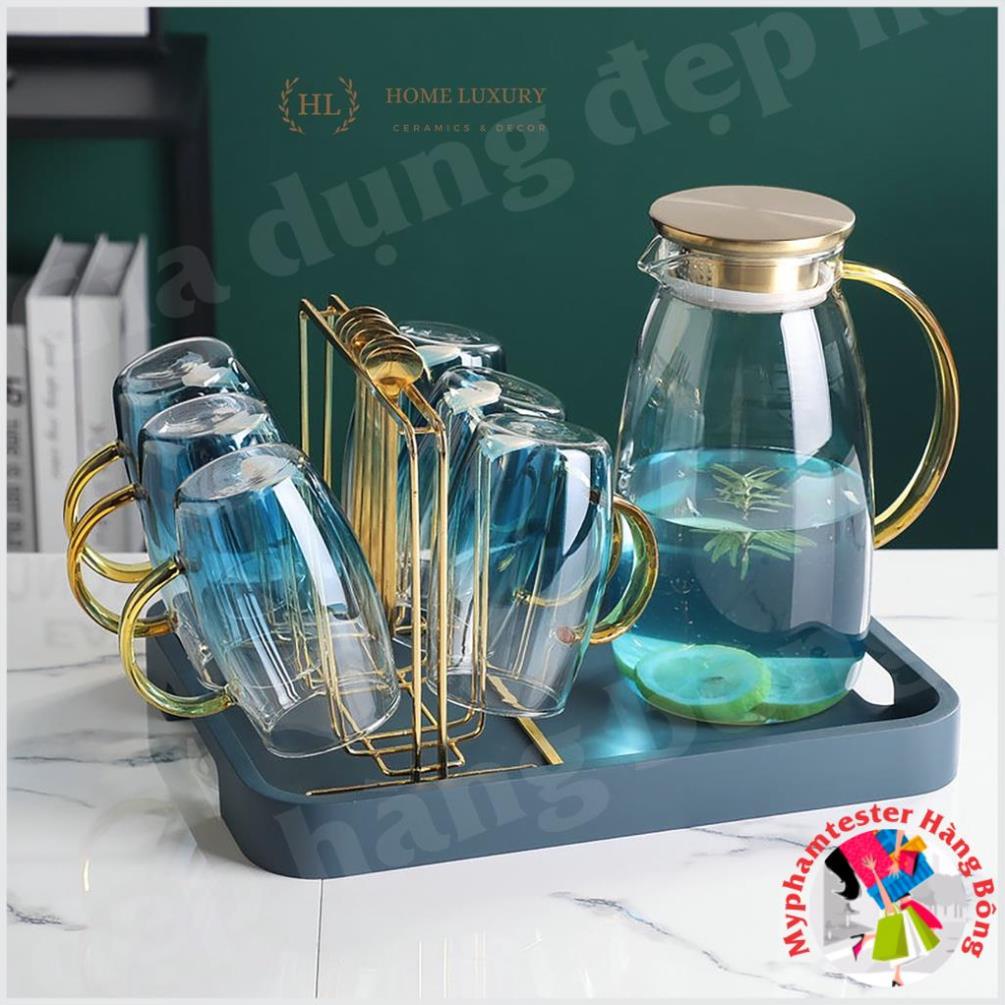 Bộ bình cốc thủy tinh chịu nhiệt Ocean Aqua 2023 | Bộ Bình Cốc Thủy Tinh Xanh Chịu Lực Chịu Nhiệt Siêu Nhẹ Đun Trực Tiếp