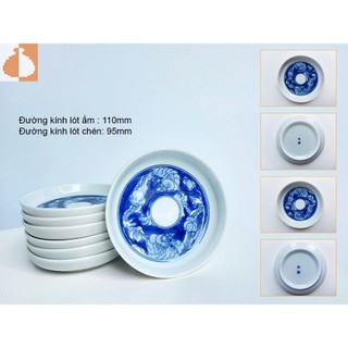 Bộ ấm chén men lam Cảnh Long Ẩn