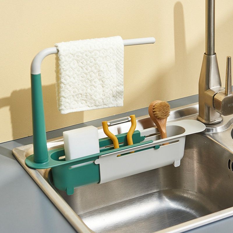 Kệ để đồ rửa bát có cây treo khăn