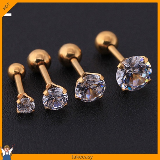 Khuyên đeo vành tai đính kim cương giả thời trang sành điệu cho nam nữ