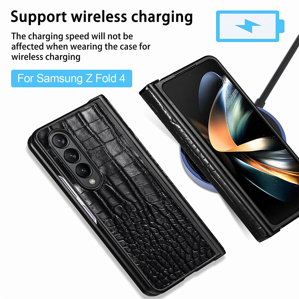 Ốp Điện Thoại Da Cá Sấu Chống Sốc Cho Samsung Galaxy Z Fold4 Samsun Sumsung Fold 4 Samsungzold4 5G