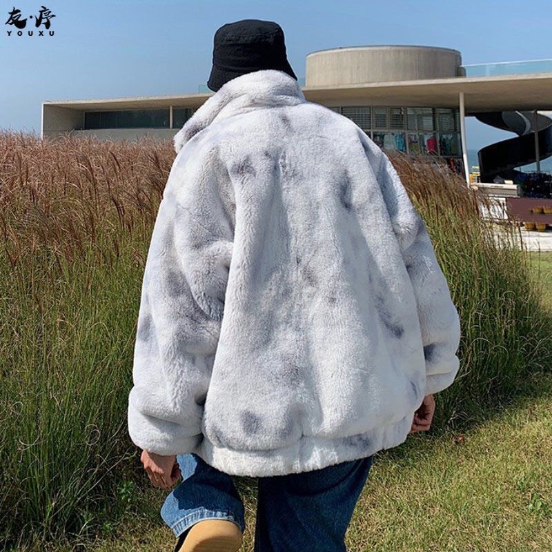 Áo Khoác Lông Sói Xám Lót Quả Trám