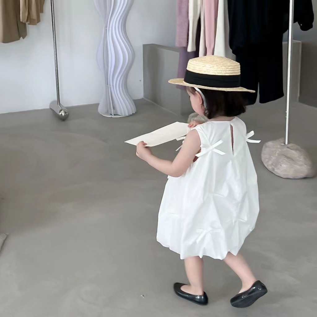 Đầm Công Chúa Mori Màu Trắng Kiểu Hàn Quốc Thời Trang Mùa Hè Hàng Mới Cho Bé Gái 2022