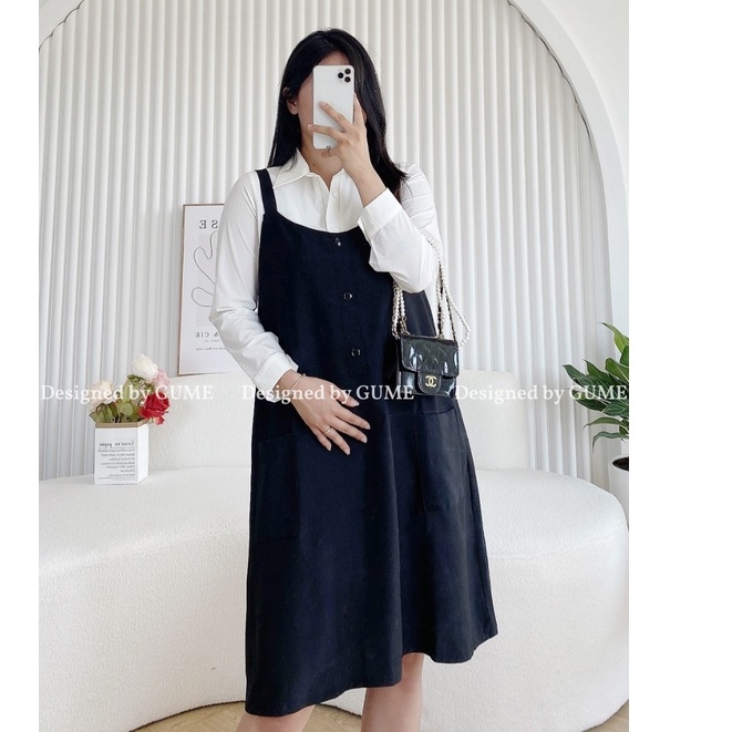 Yếm Bầu Đen Phối Khuy _MYC1318