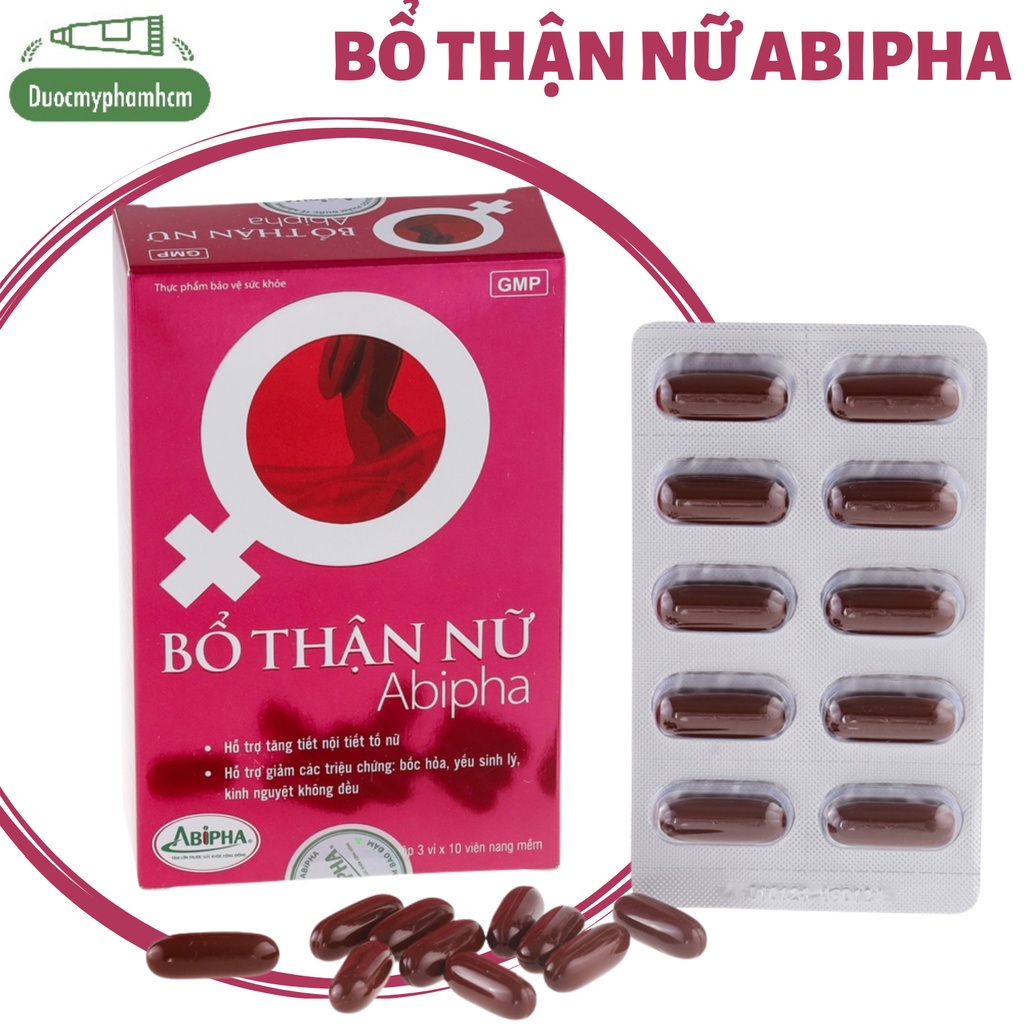 Bổ Thận Nữ Abipha Tăng Cường sức Khoẻ Sinh Lý Nữ- Hộp 30 viên -Duocmyphamhcm