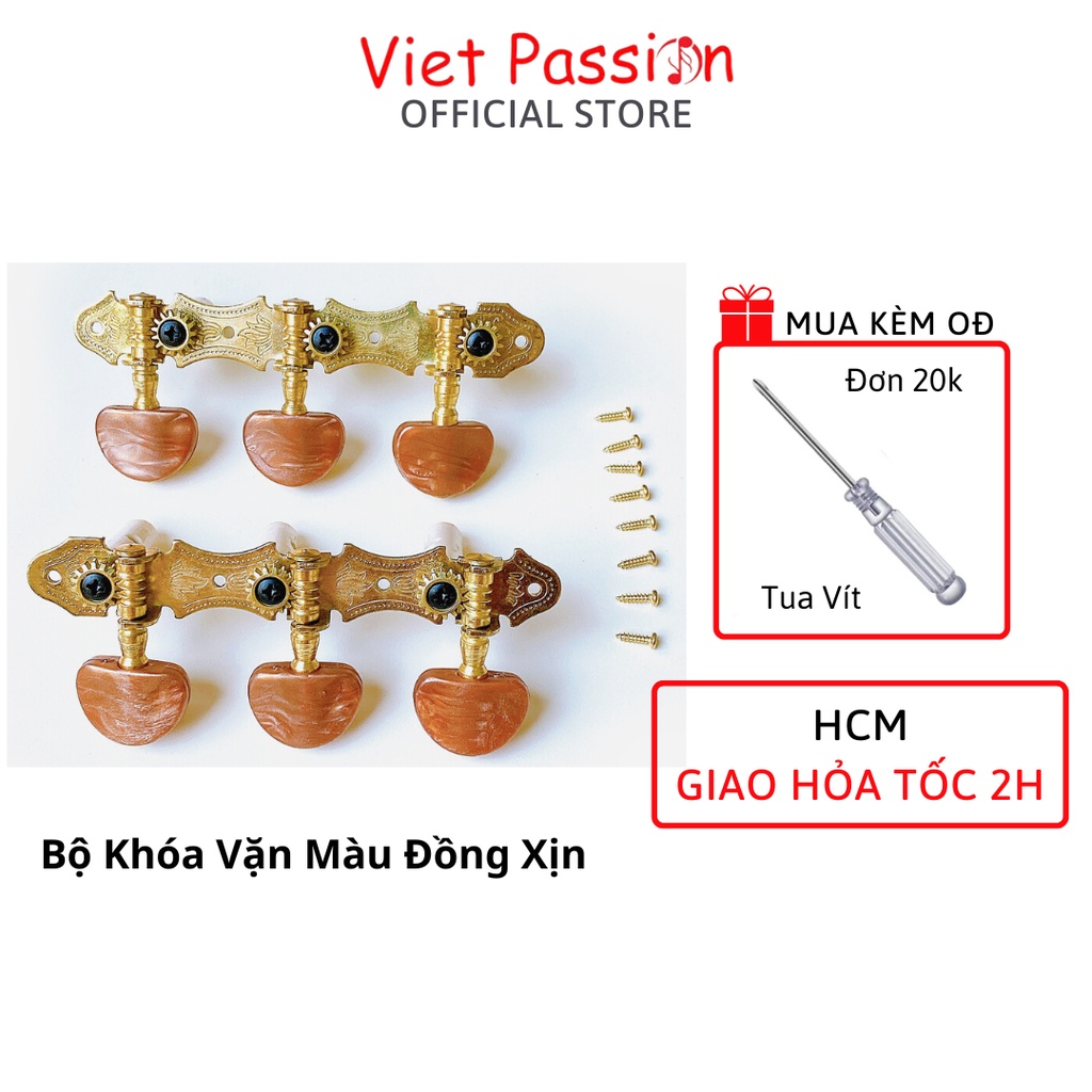 Khoá đàn guitar classic đàn cổ điển nylon có liền 2 vế kèm ốc vít Viet Passion HCM