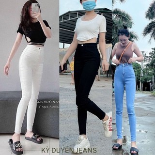 Quần skinny jeans nữ ôm lưng cao, co giãn