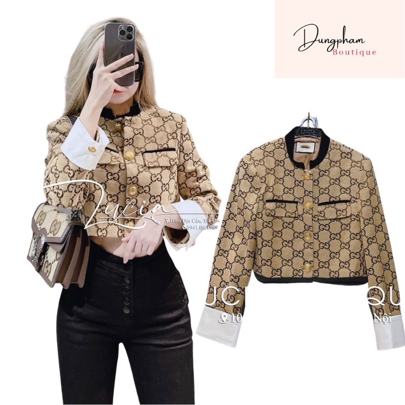 Áo khoác dạ GC dáng ngắn - Dungpham Boutique