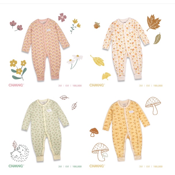 Bộ body dài cúc giữa sơ sinh