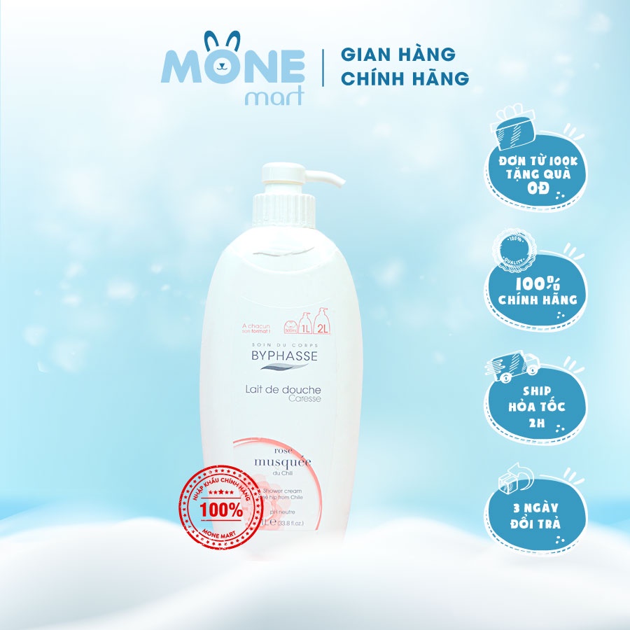 Sữa tắm Byphasse hương hoa hồng 1000ml