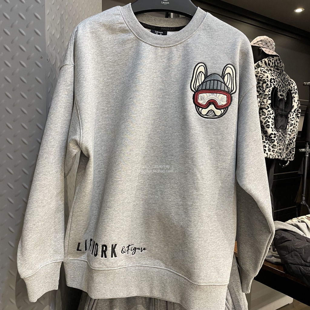 Áo Nỉ Thu Đông In Hình Chó Bull Dongdaemun LW214MT202