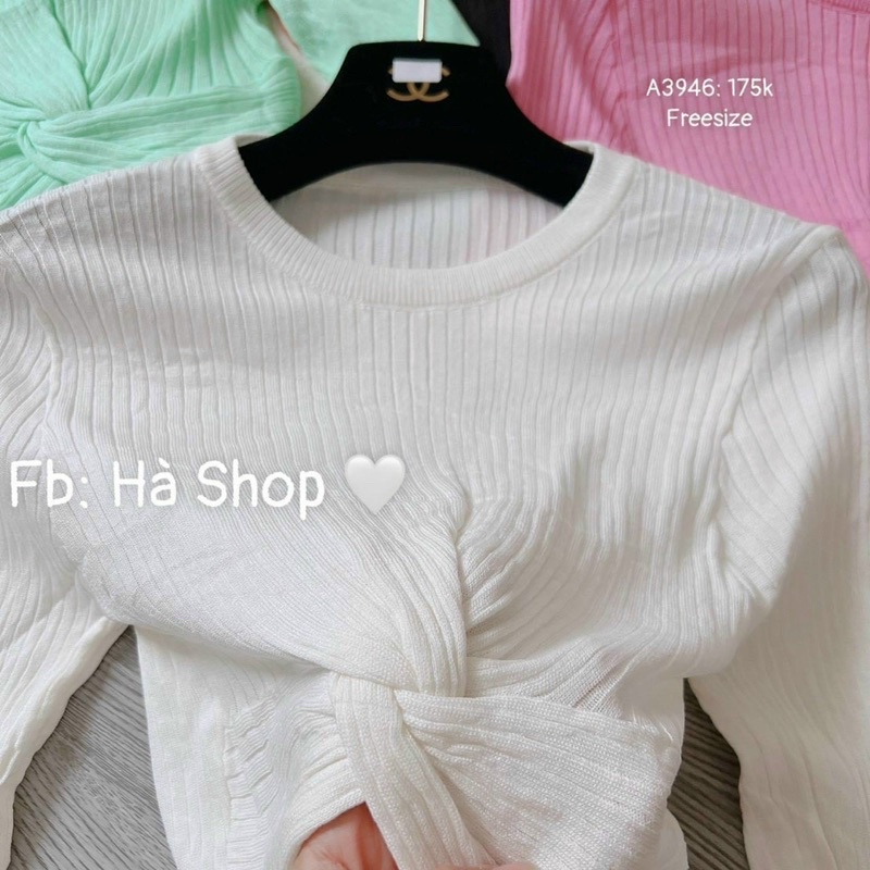 Áo Croptop Xoắn Bụng Tay Dài, Dáng Ôm Freesize, Chất Borip Co Giản Mịn Nhẹ, chất thun gân len 💋💋💋C988