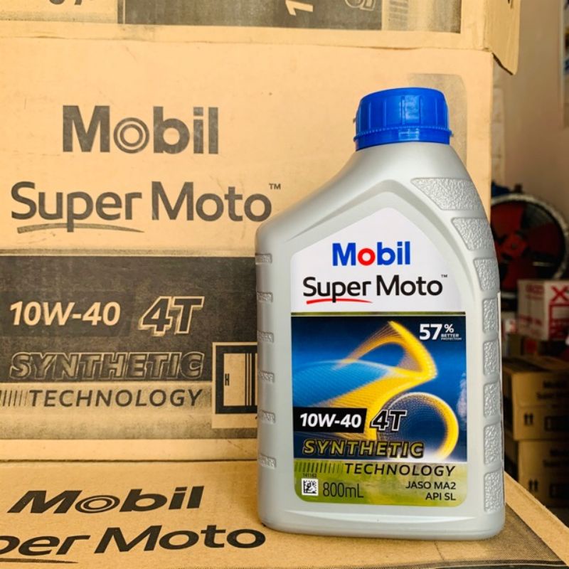 Nhớt xe số cao cấp Mobil Super 4T 10W40 800ml - 1 lít