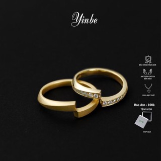 Nhẫn bạc đôi yinbe silver, nhẫn vô cực, bạc 925 xi vàng yr062