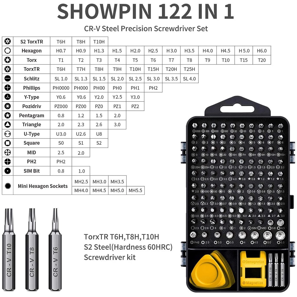 Bộ Tua Vít Từ Tính 115 / 122 Trong 1 Sửa Chữa Máy Tính, PC, Điện Thoại