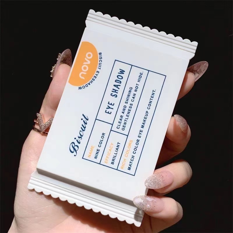 Abpopa NOVO® Bảng Phấn Mắt Trang Điểm 3D 9 Màu Nhũ 9g Chống Thấm Nước