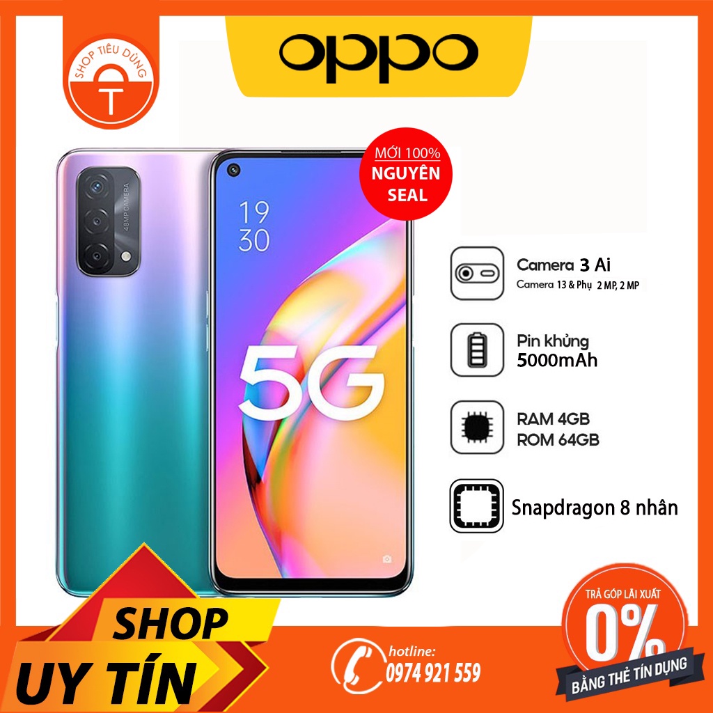 Điện thoại OPPO A54 4GB/64GB Có 5G Chống Nước Có Sạc nhanh 18W, Mới 100%