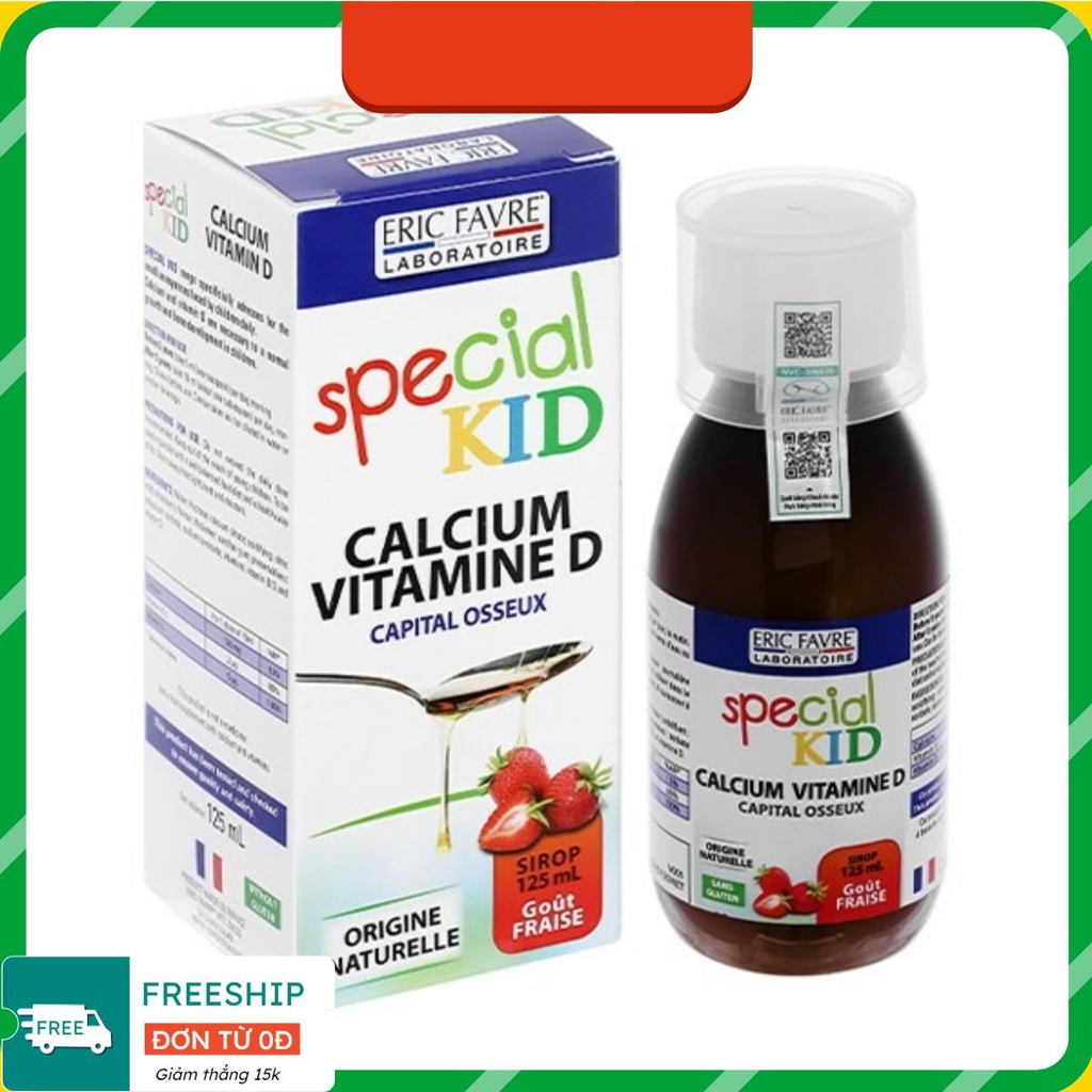 - Siro Special Kid Calcium Vitamine D Bổ Sung Canxi và Vitamin D -Chai 125ml- Pháp