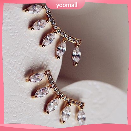 Yoomall| Bông Tai Mạ BạC ĐíNh Đá HìNh Vương MiệN ThờI Trang