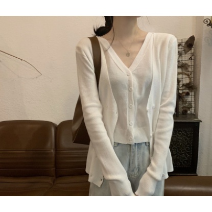 SUXI Áo Len Dài Tay Cổ Chữ V Thời Trang Nữ Tính