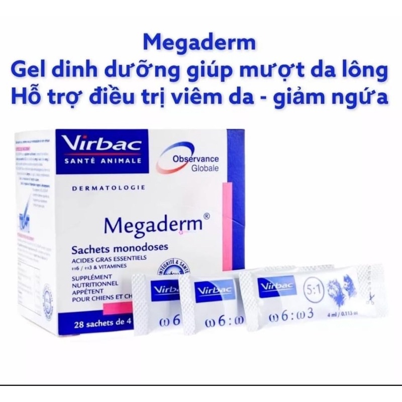 Gel Dinh Dưỡng Virbac Thanh 4ml Giúp Mượt Lông- Bổ Sung Vitamin Cho Chó Mèo