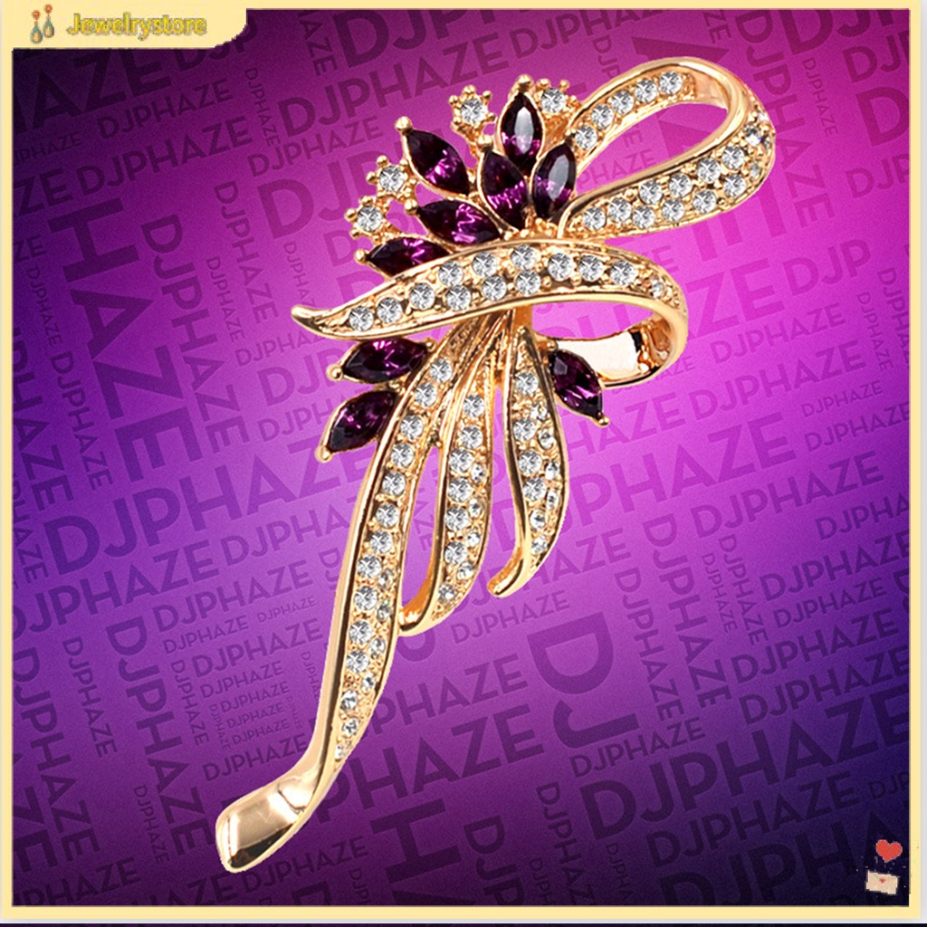 Ghim cài áo hình hoa đính kim cương giả sang trọng thời trang cho nữ