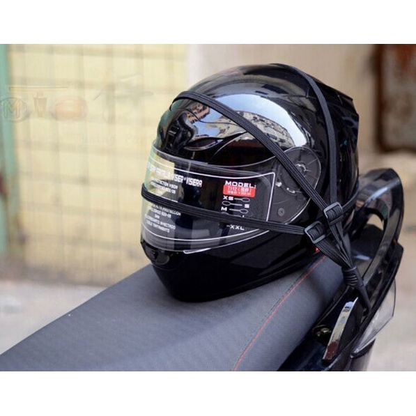 Dây ràng hành lý co giãn có khóa gài gắn mũ bảo hiểm xe máy