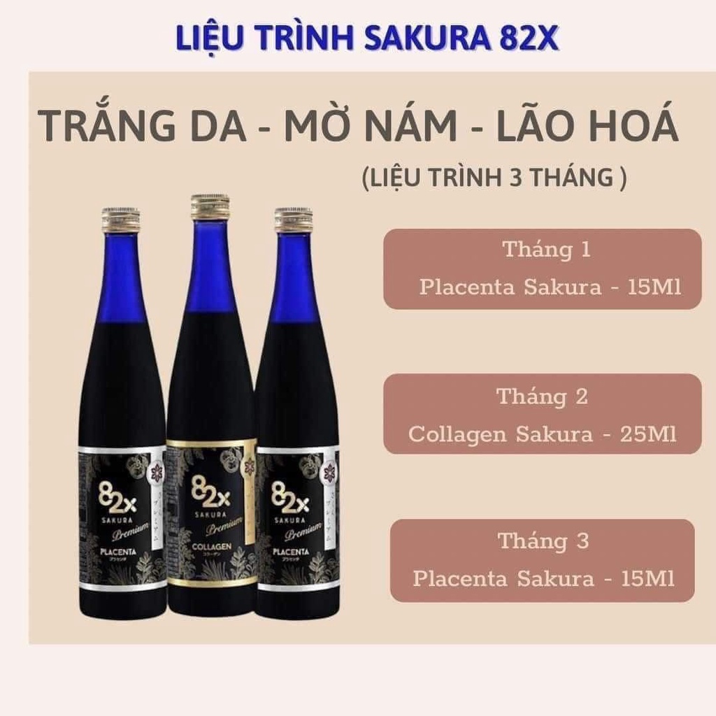 Nước Uống Collagen 82X Sakura Premium & Placenta 82X Sakura Premium 500ml