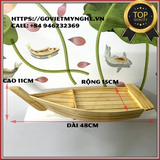 [Dài 48cm] khay thuyền gỗ trang trí sushi sashimi Khay thuyền gỗ trang trí món ăn,trang trí lẩu Dài 48cm