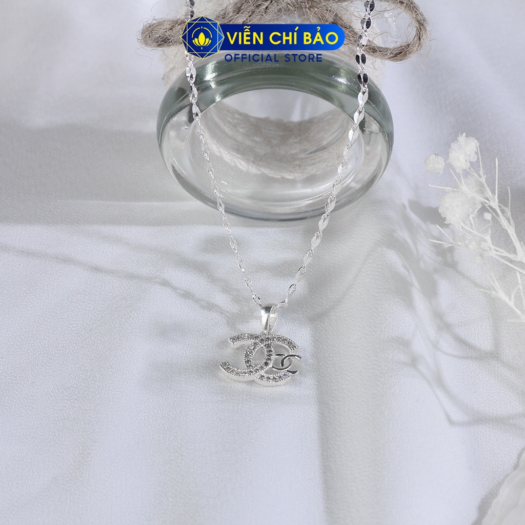 Dây chuyền bạc nữ mặt cc đôi chất liệu bạc 925 thời trang phụ kiện trang sức Viễn Chí Bảo D400619