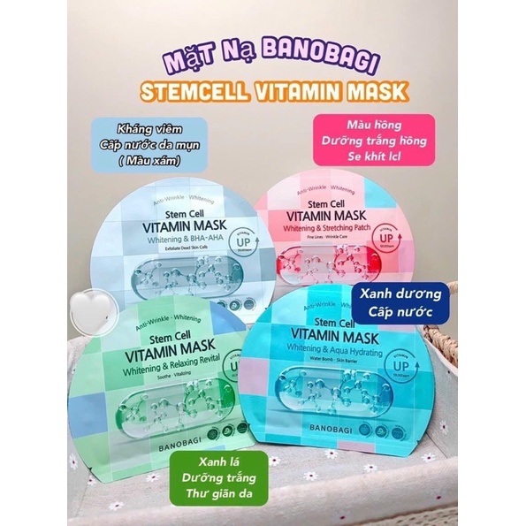 MẶT NẠ VIÊN THUỐC BANOBAGI / STEMCELL VITA GENIC JELLY MẪU MỚI NHẤT