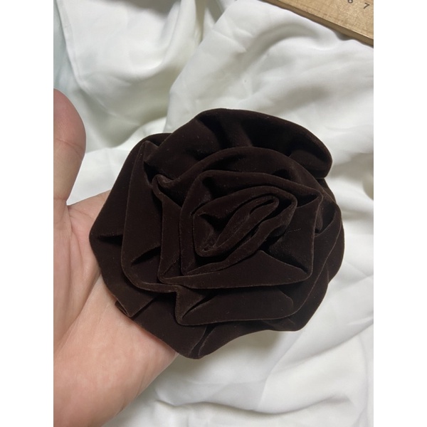 Hoa hồng trang trí gắn áo váy túi ví side 10cm hoa làm bằng vải nhung cứng budanh dày dặn mịn đẹp