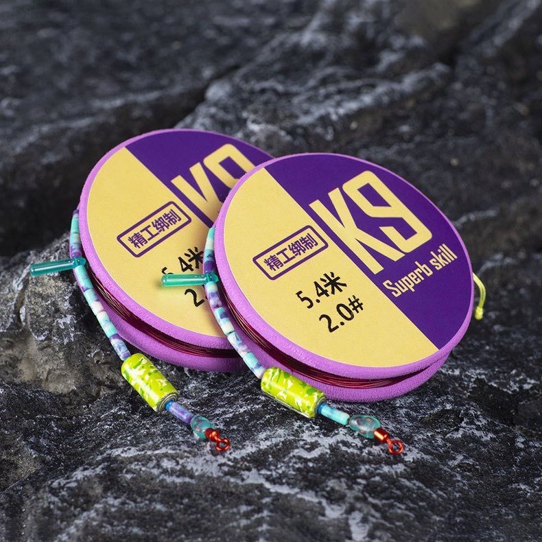 Trục Câu Đài Săn Hàng Buộc Sẵn K9 Cao Cấp Dây Cước Tàng Hình Siêu Bền Tải Cá Khủng