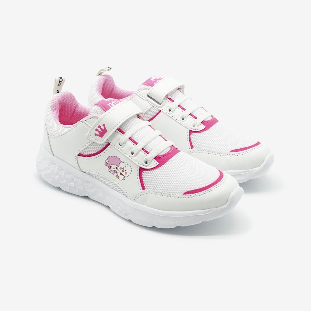 GIÀY URBAN BÉ GÁI QUAI DÁN SIÊU NHẸ TG2210- TRẮNG VIỀN HỒNG